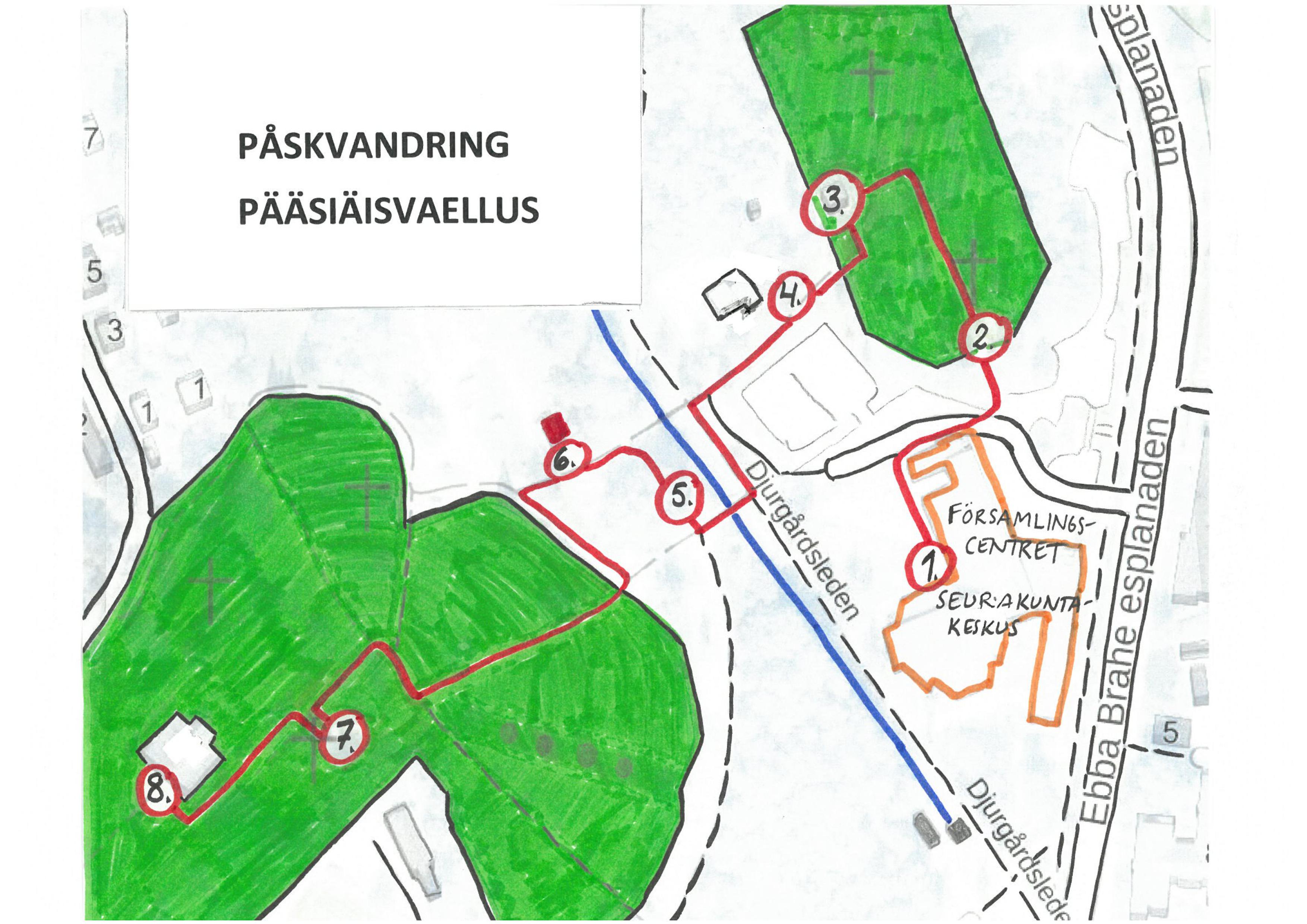 Pääsiäisvaelluksen kartta